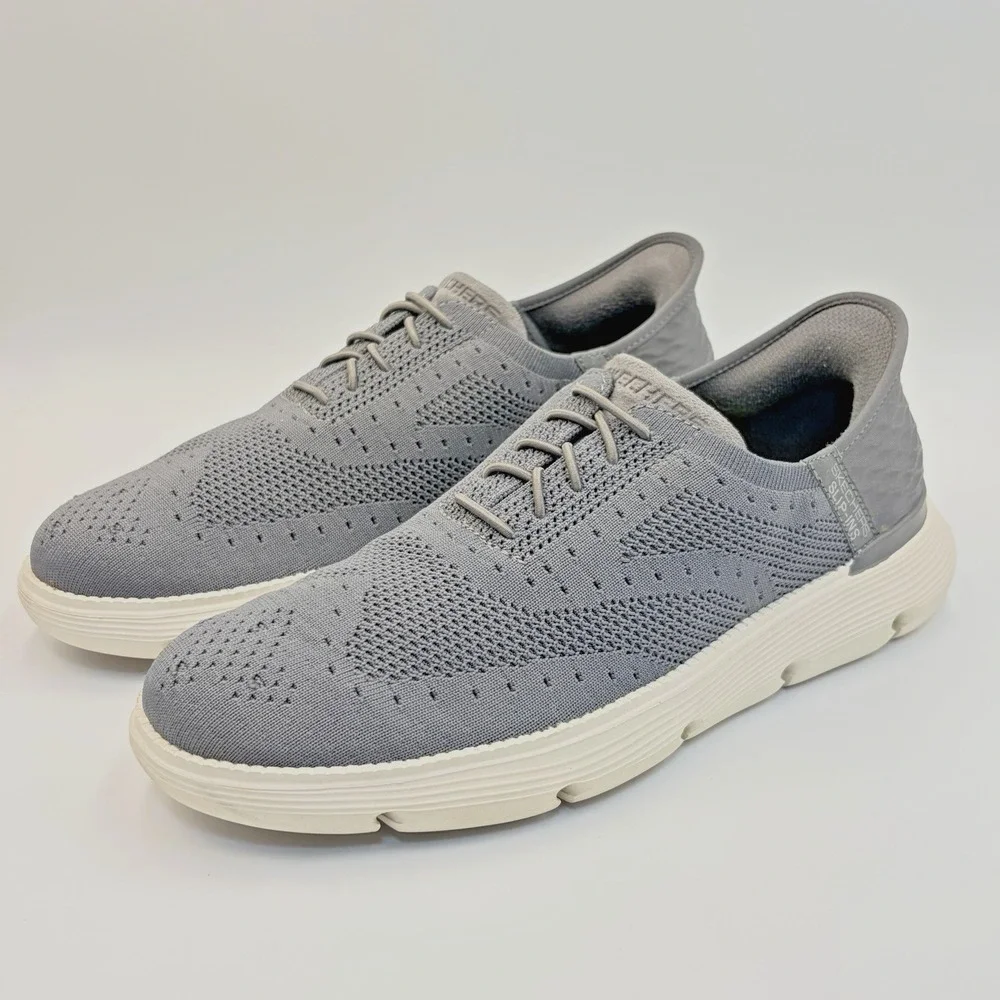 Skechers Garza Palma Men's 8.5 Slip Ins Charcoal Comfort Casual Memory Foam